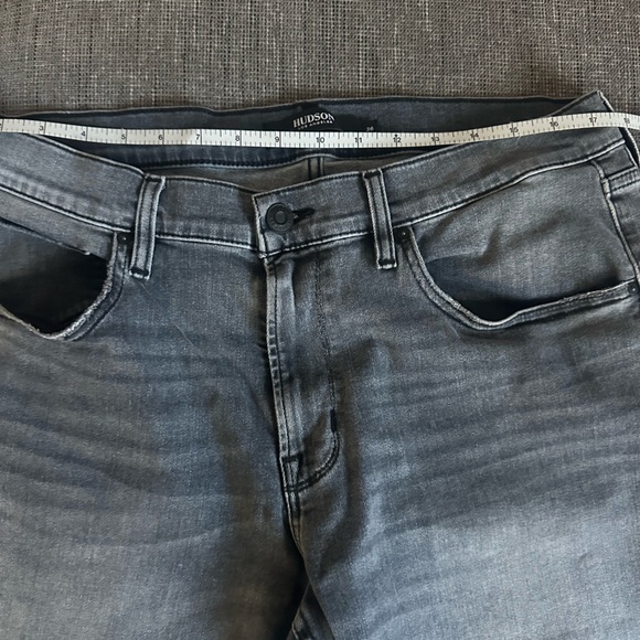 Hudson Los Angeles denim grey charcoal jeans Byron straight - Picture 4 of 6